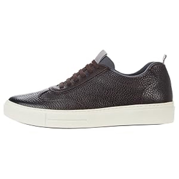 Men's Brown Leather Low-Top Sneakers - Casual Lace-Up - Picture 6 of 6